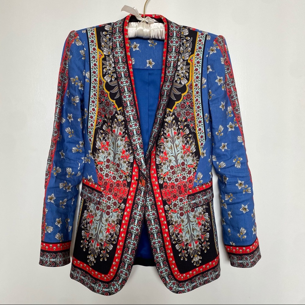 Alice + Olivia  “Macey Printed Fitted Blazer”